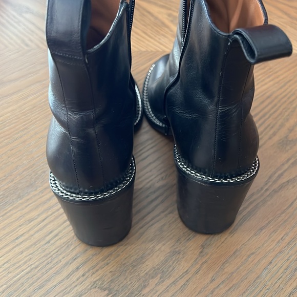 Givenchy Paris Booties Size 9 Black Leather Chains - Picture 5 of 13